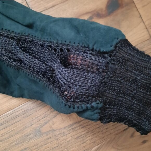 Vintage Faux Suede and Knit Long Sleeve Sweater - Picture 6 of 14